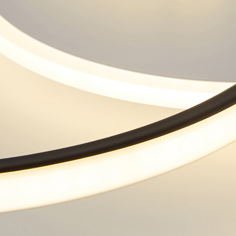 Anneau LED encastré lampe acrylique abat-jour plafonnier pour salon salle à manger