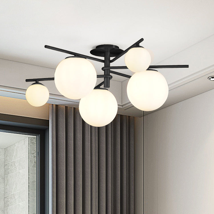 Plafonnier à bulles de verre, lampe semi-encastrée de style moderne pour chambre à coucher