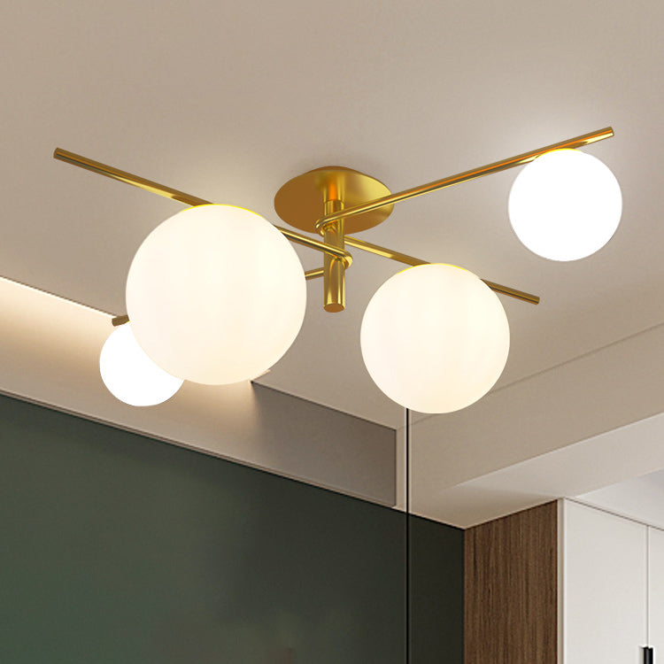 Plafonnier à bulles de verre, lampe semi-encastrée de style moderne pour chambre à coucher