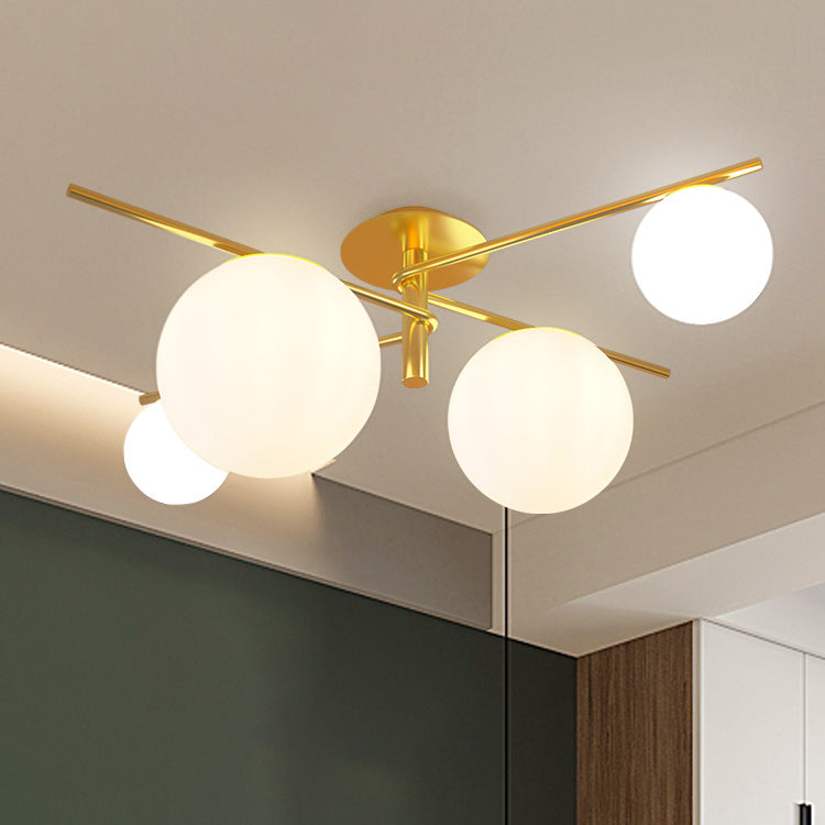 Plafonnier à bulles de verre, lampe semi-encastrée de style moderne pour chambre à coucher