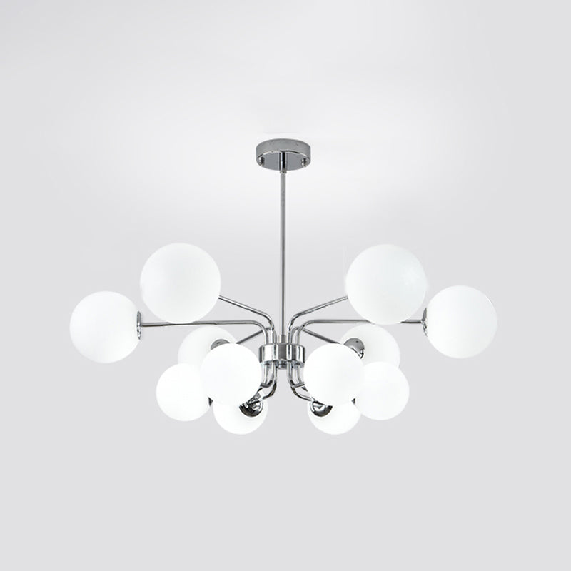 Designer Style Globe Chandelier Lighting Multi-Head Suspension Pendant Lamps with Glass Shade