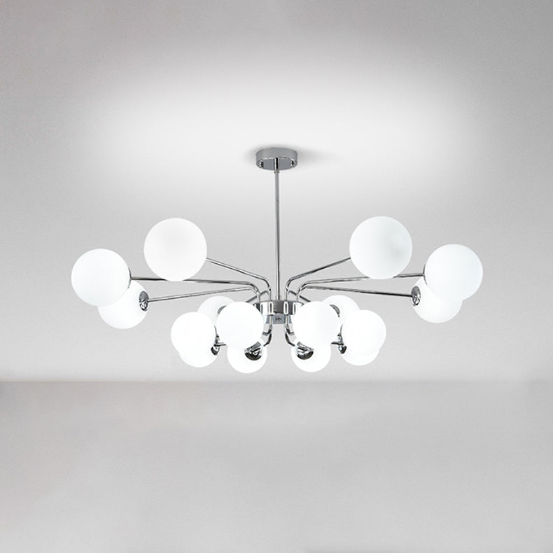 Designer Style Globe Chandelier Lighting Multi-Head Suspension Pendant Lamps with Glass Shade