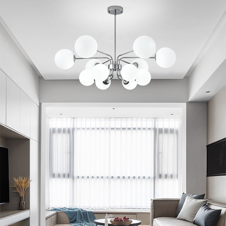 Designer Style Globe Chandelier Lighting Multi-Head Suspension Pendant Lamps with Glass Shade