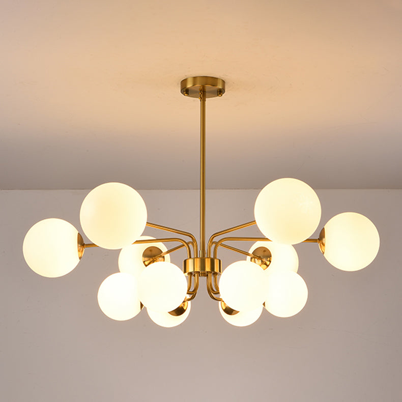 Designer Style Globe Chandelier Lighting Multi-Head Suspension Pendant Lamps with Glass Shade