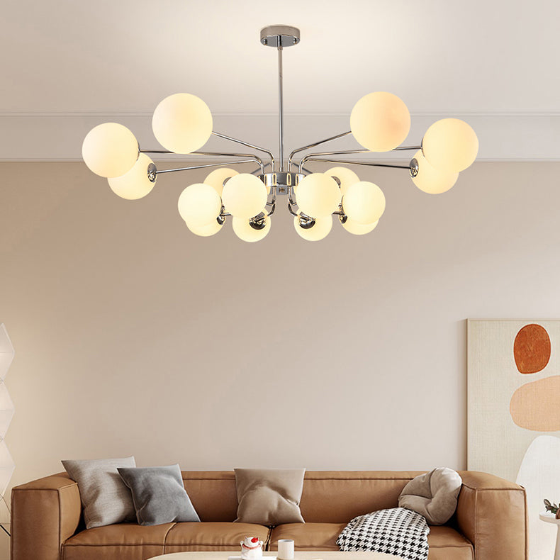Designer Style Globe Chandelier Lighting Multi-Head Suspension Pendant Lamps with Glass Shade