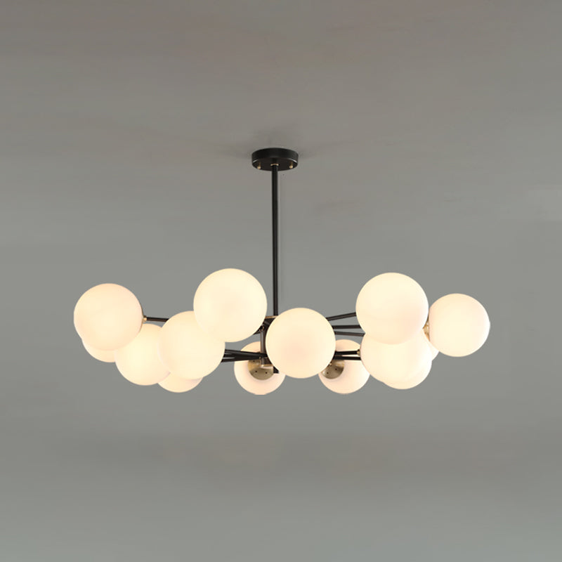 Modern Globe Chandelier Light Fixtures Multi-Head Suspension Pendant Lamps with Glass Shade