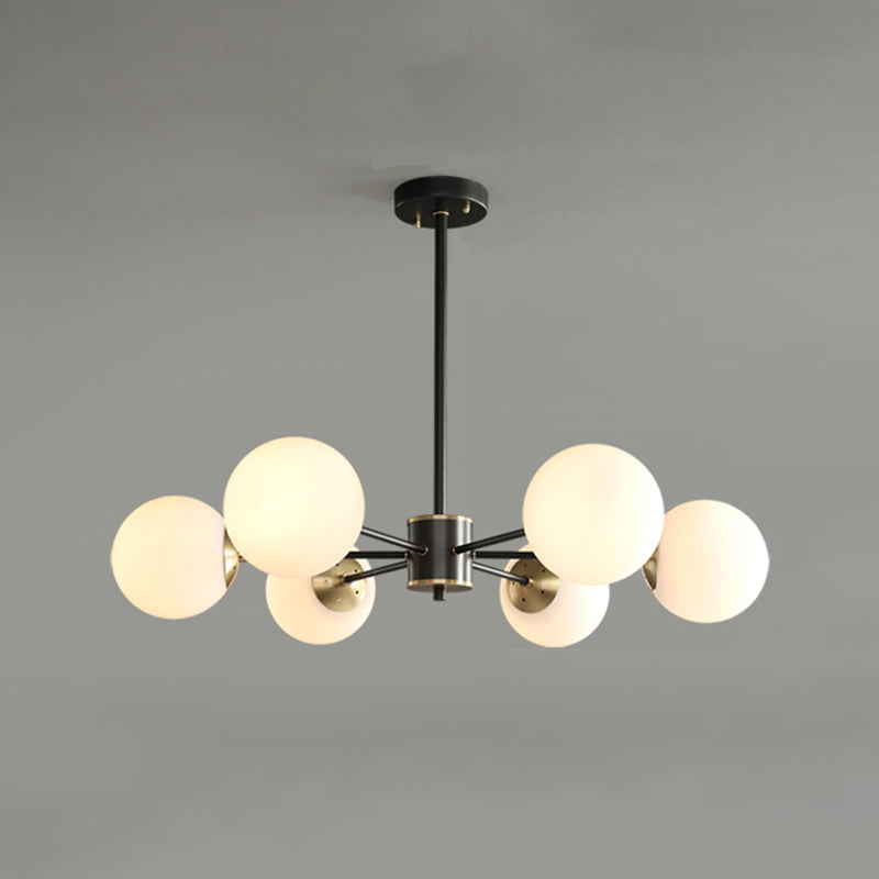 Modern Globe Chandelier Light Fixtures Multi-Head Suspension Pendant Lamps with Glass Shade