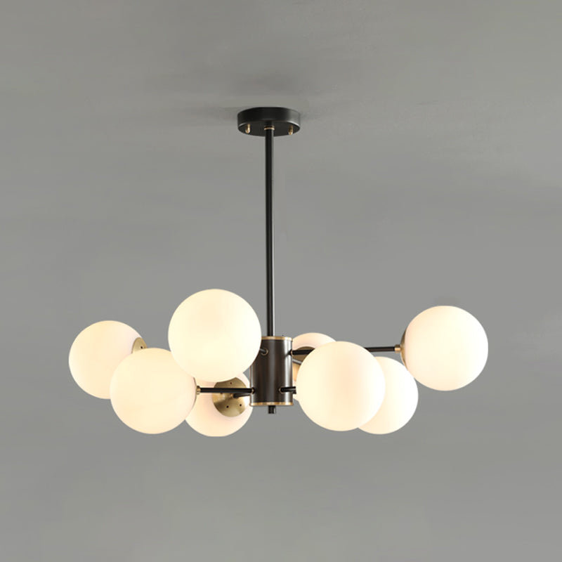 Modern Globe Chandelier Light Fixtures Multi-Head Suspension Pendant Lamps with Glass Shade