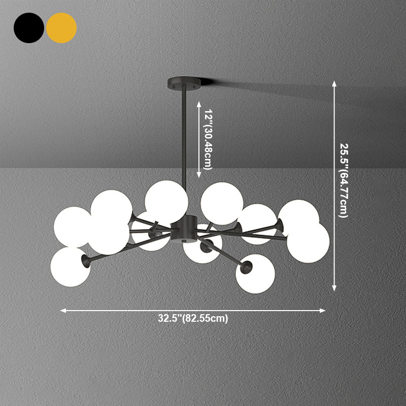 Designer Style Globe Chandelier Light Fixtures Multi-Head Suspension Pendant Lamps for Living Room