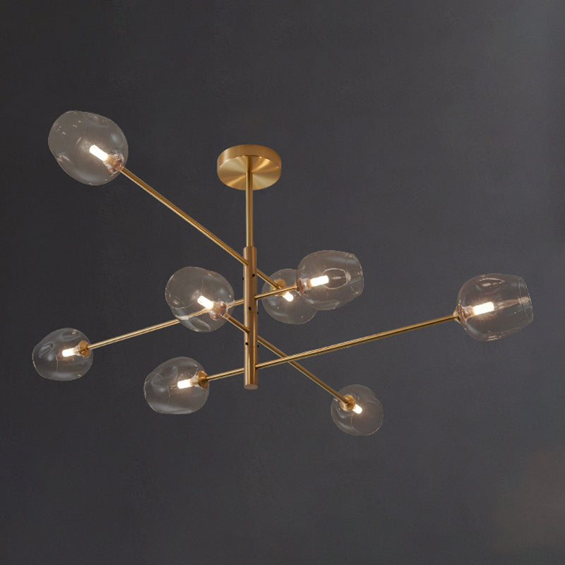Designer Style Chandelier Light Fixtures Multi-Head Suspension Pendant Lamps with Glass Shade