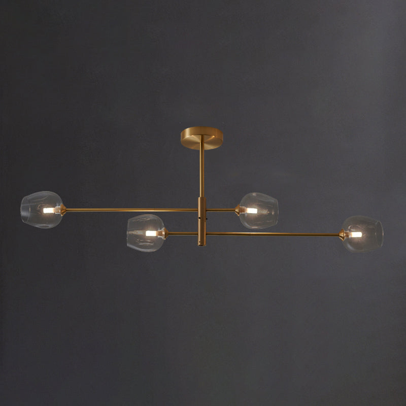 Designer Style Chandelier Light Fixtures Multi-Head Suspension Pendant Lamps with Glass Shade