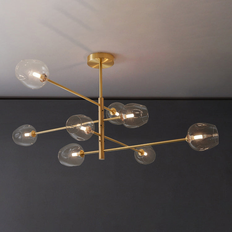 Designer Style Chandelier Light Fixtures Multi-Head Suspension Pendant Lamps with Glass Shade