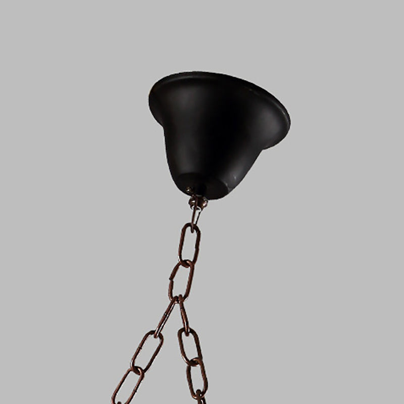 Guitar Chandelier Lighting Rustic Style Wooden Cafe Bar Pendant Light with Glass Kerosene Lantern