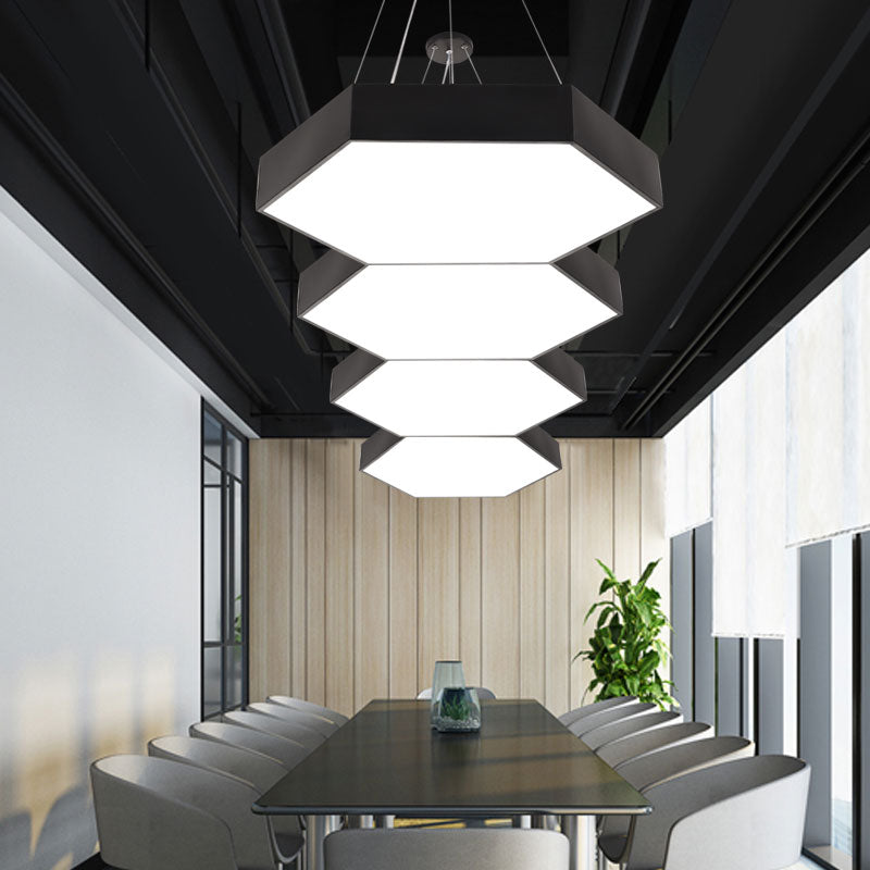 Lampe à la simplicité noire avec des luminaires d'éclairage de pendentif à LED à l'ombre acrylique