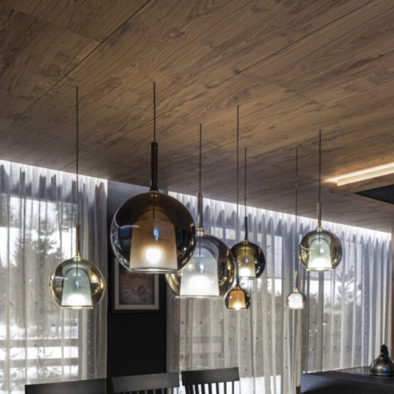 Pendante de style moderne 1 lumière minimalisme Verre Lumière suspendue pour la salle à manger