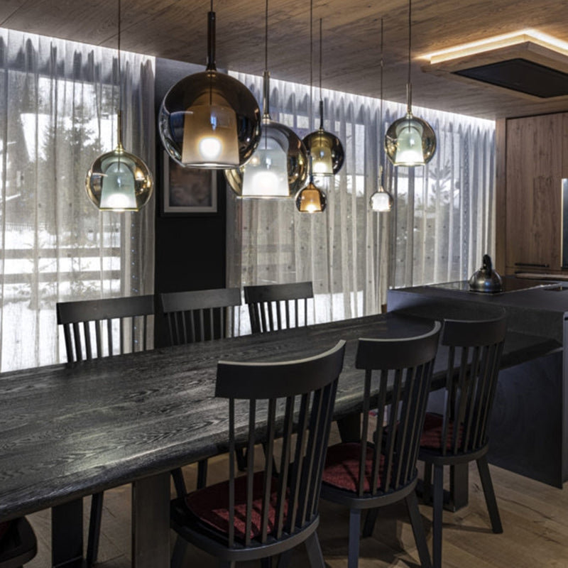 Pendante de style moderne 1 lumière minimalisme Verre Lumière suspendue pour la salle à manger
