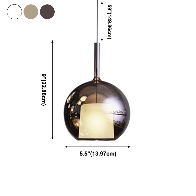 Pendante de style moderne 1 lumière minimalisme Verre Lumière suspendue pour la salle à manger