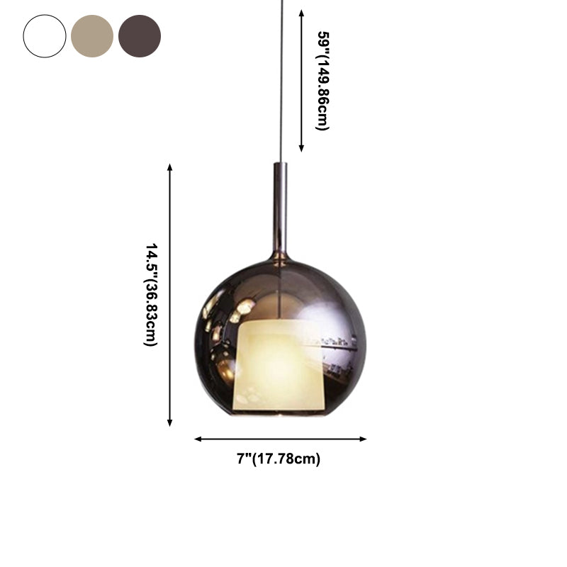 Pendante de style moderne 1 lumière minimalisme Verre Lumière suspendue pour la salle à manger