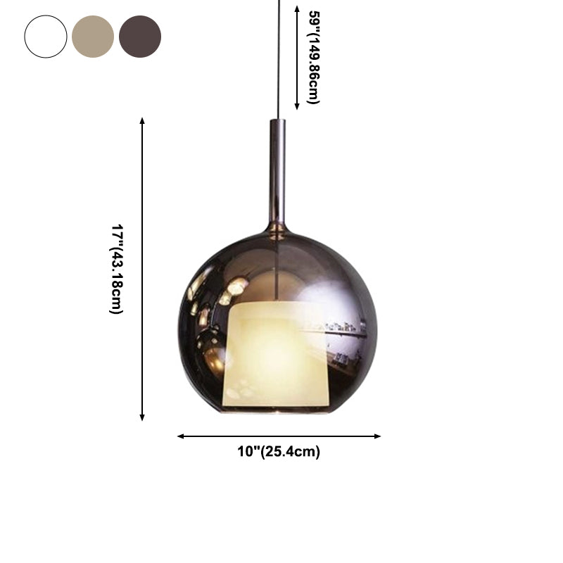 Pendante de style moderne 1 lumière minimalisme Verre Lumière suspendue pour la salle à manger