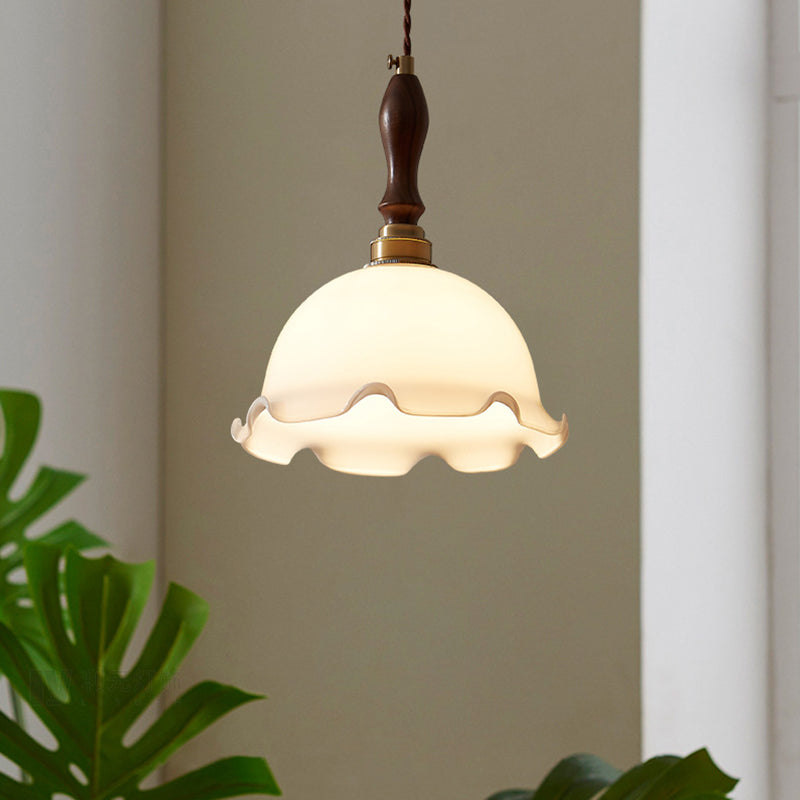 Pendre de style minimalisme moderne Lumière blanche en verre blanc suspendu pour la cuisine