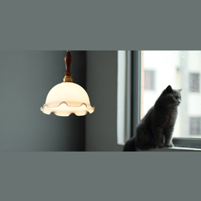 Pendre de style minimalisme moderne Lumière blanche en verre blanc suspendu pour la cuisine