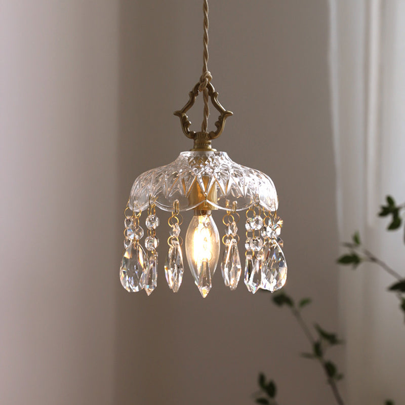 Modern Style Pendant Light 1 Light Minimalism Glass Hanging Light for Bedside