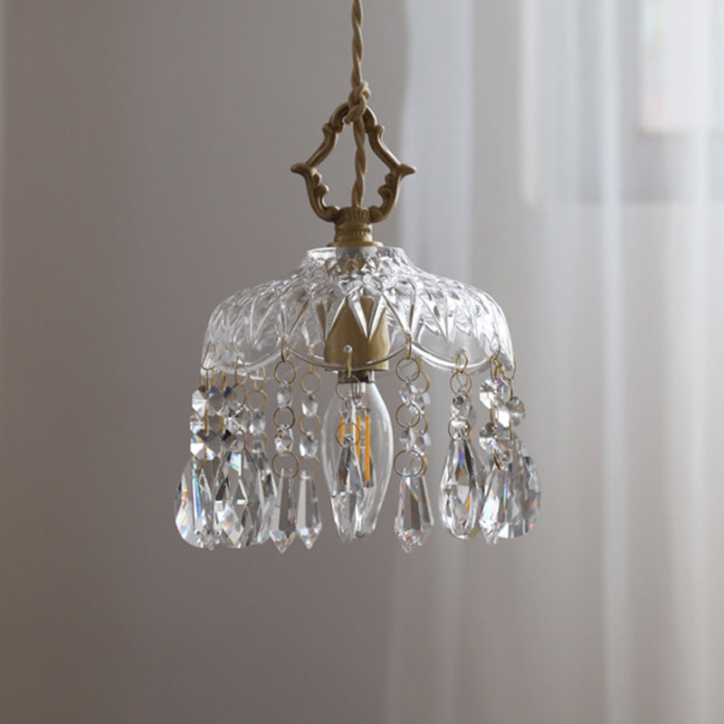 Modern Style Pendant Light 1 Light Minimalism Glass Hanging Light for Bedside