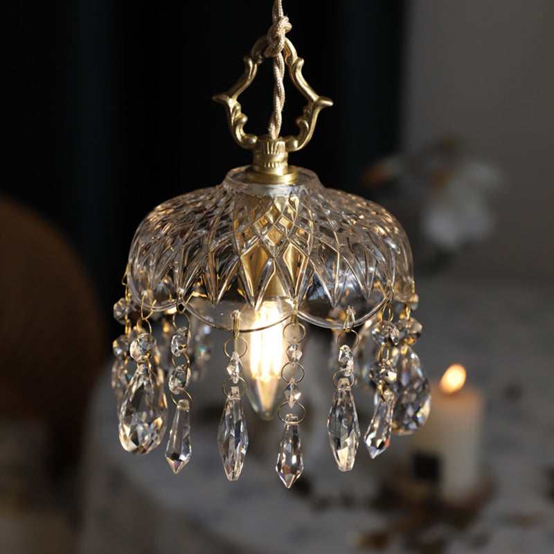 Modern Style Pendant Light 1 Light Minimalism Glass Hanging Light for Bedside