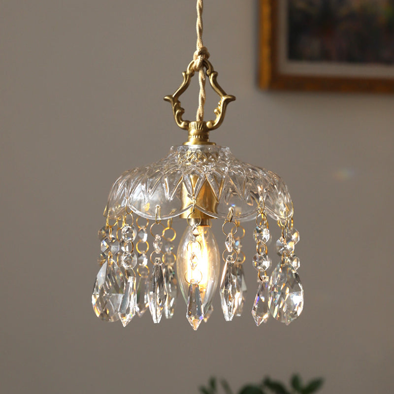 Modern Style Pendant Light 1 Light Minimalism Glass Hanging Light for Bedside