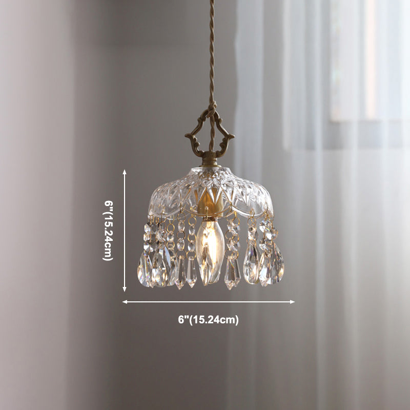Modern Style Pendant Light 1 Light Minimalism Glass Hanging Light for Bedside