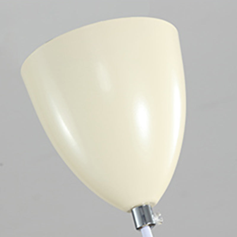 Éclairage de suspension à nuance écarquillée peu profonde Fixture d'éclairage en métal de style nordique en orange