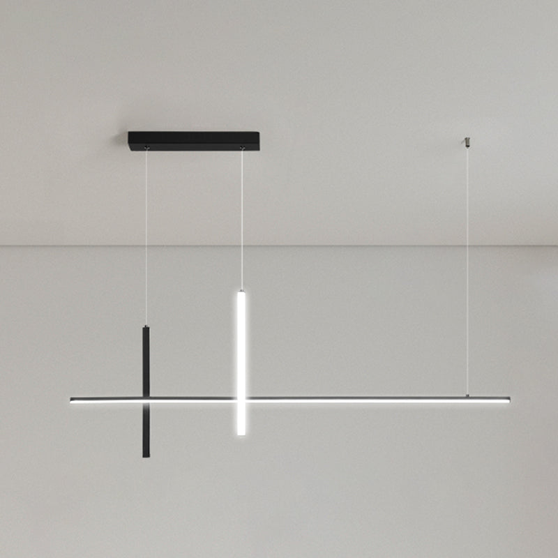 Modern Style LED Pendant Light Long Strip Island Light for Dining Room