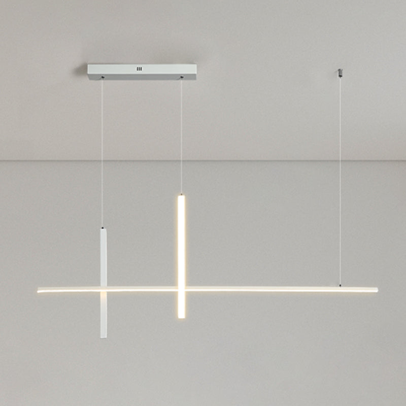 Modern Style LED Pendant Light Long Strip Island Light for Dining Room