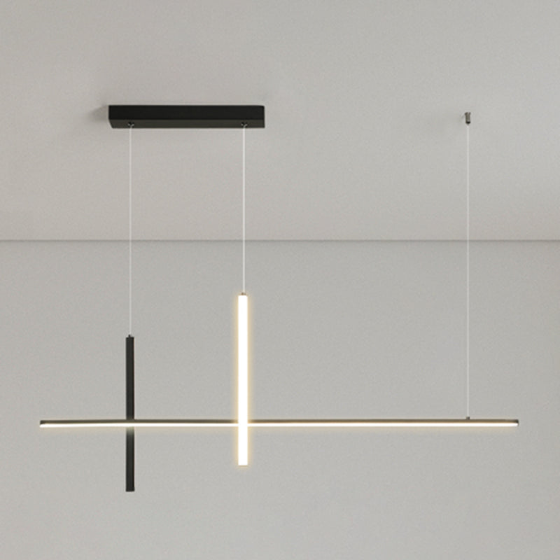 Modern Style LED Pendant Light Long Strip Island Light for Dining Room