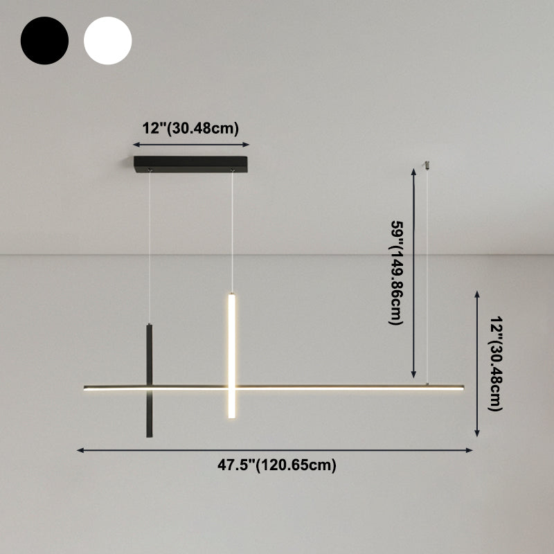 Modern Style LED Pendant Light Long Strip Island Light for Dining Room