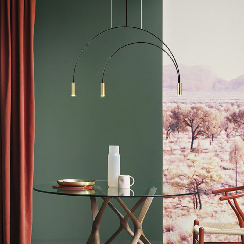 Modern Style Island Light Cylindrical Shade Chandelier Light for Dining Room