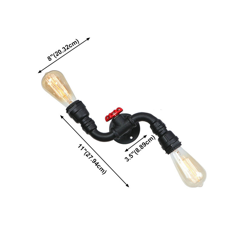 Acqua in metallo Acqua Wall Sconcetto illuminazione a parete in stile industriale lampada montata