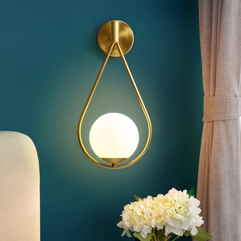 Sala de estar simple lámparas de apliques 1 iluminación de pared de vidrio de bulbo