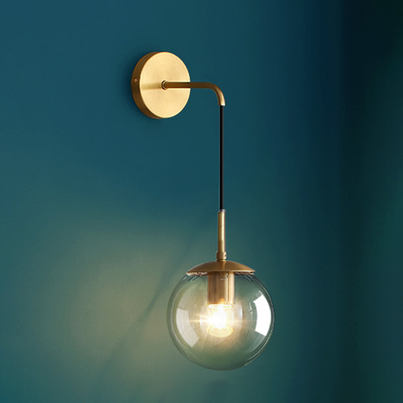 Sala de estar simple lámparas de apliques 1 iluminación de pared de vidrio de bulbo