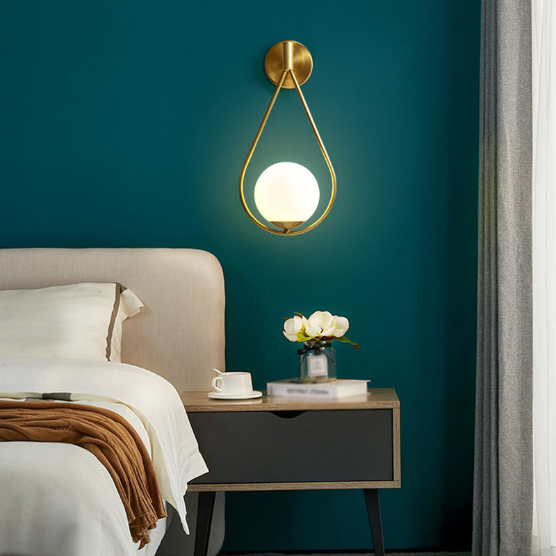 Sala de estar simple lámparas de apliques 1 iluminación de pared de vidrio de bulbo