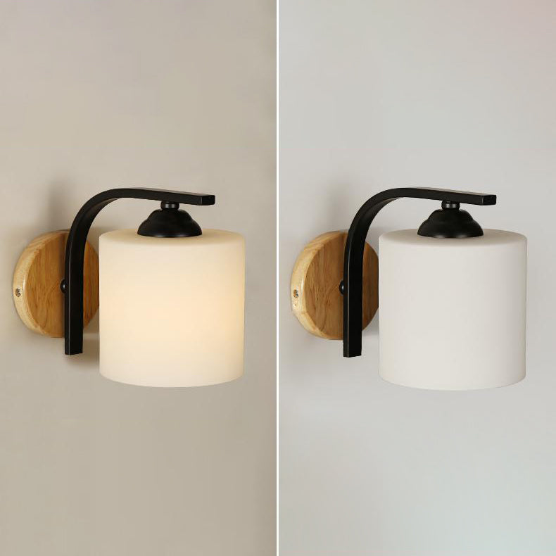 Éclairage de paroi en bois géométrique Appiculture de lumière murale beige minimaliste