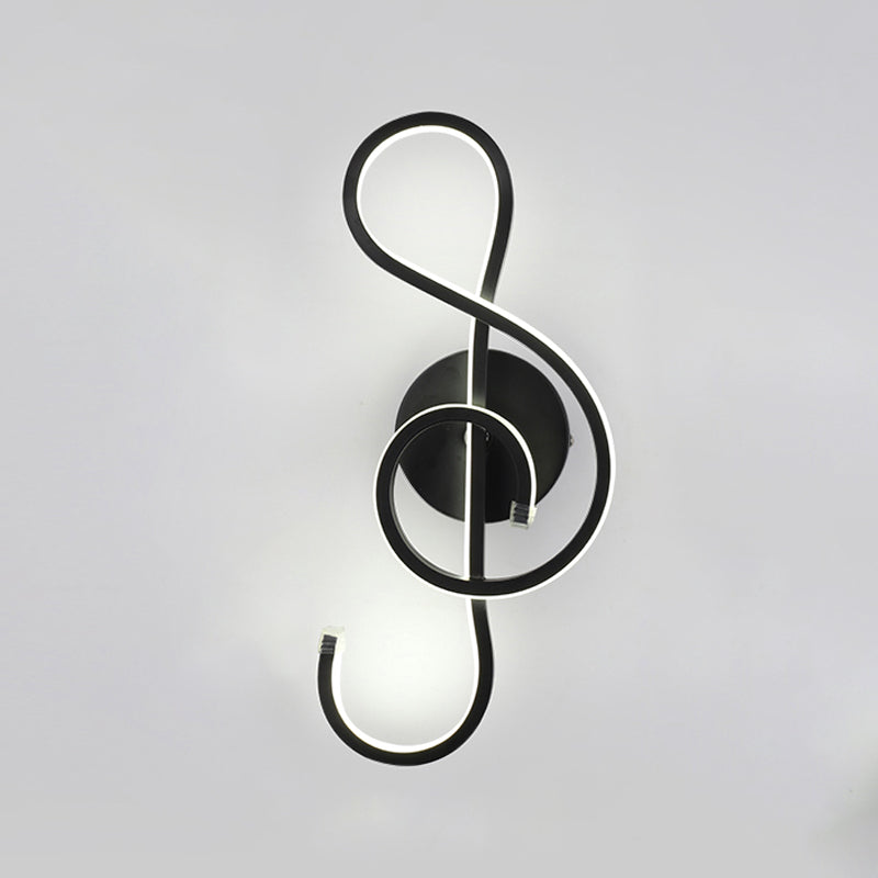 Salon moderniste applique murale noire LED simple mural