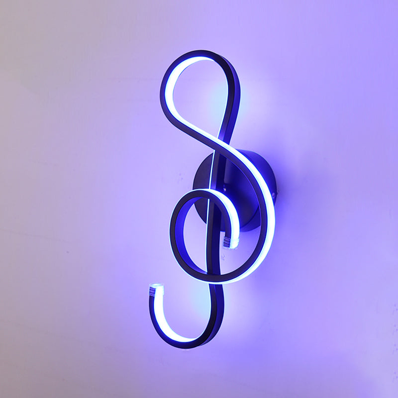 Salon moderniste applique murale noire LED simple mural