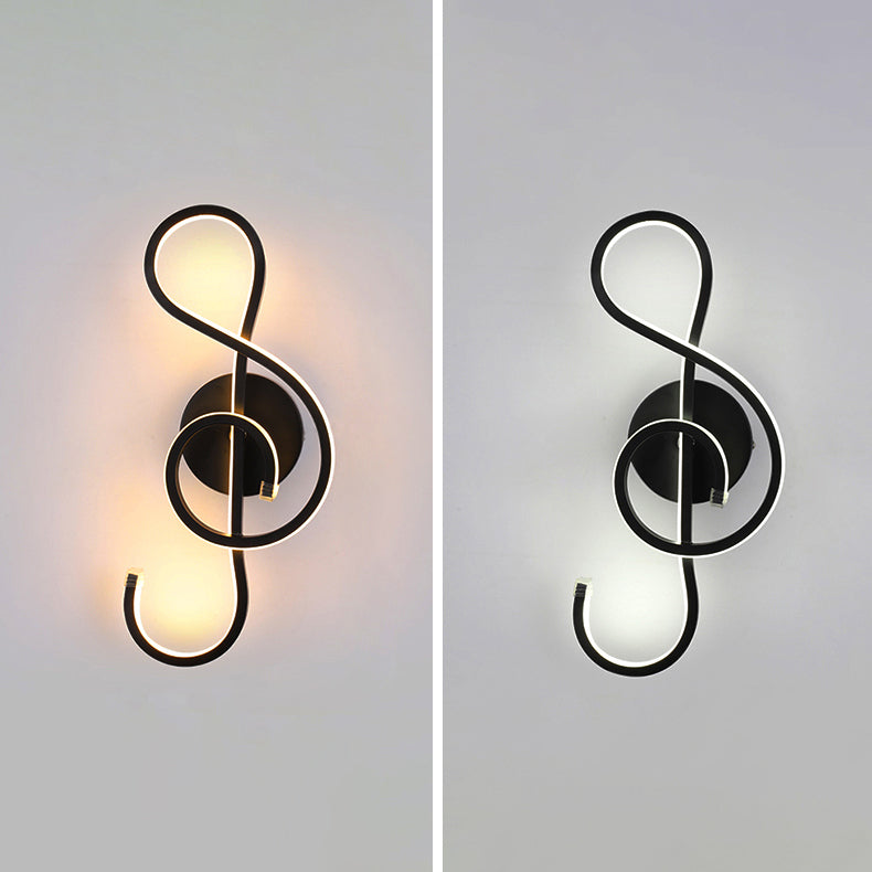 Salon moderniste applique murale noire LED simple mural
