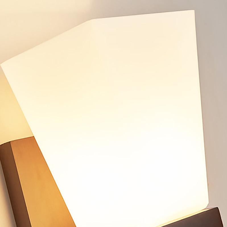 Sala de estar de madera apliques contemporáneos 1 cabeza de vidrio de vidrio luz montada en la pared