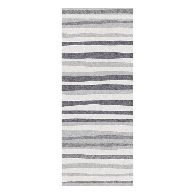 Gray Modern Carpet Polyester Swirl Marks Carpet Washable Carpet for Living Room