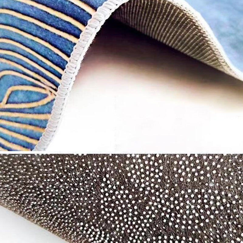 Gray Modern Carpet Polyester Swirl Marks Carpet Washable Carpet for Living Room