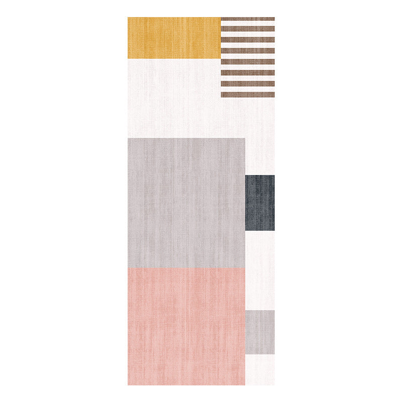 Gray Modern Carpet Polyester Swirl Marks Carpet Washable Carpet for Living Room