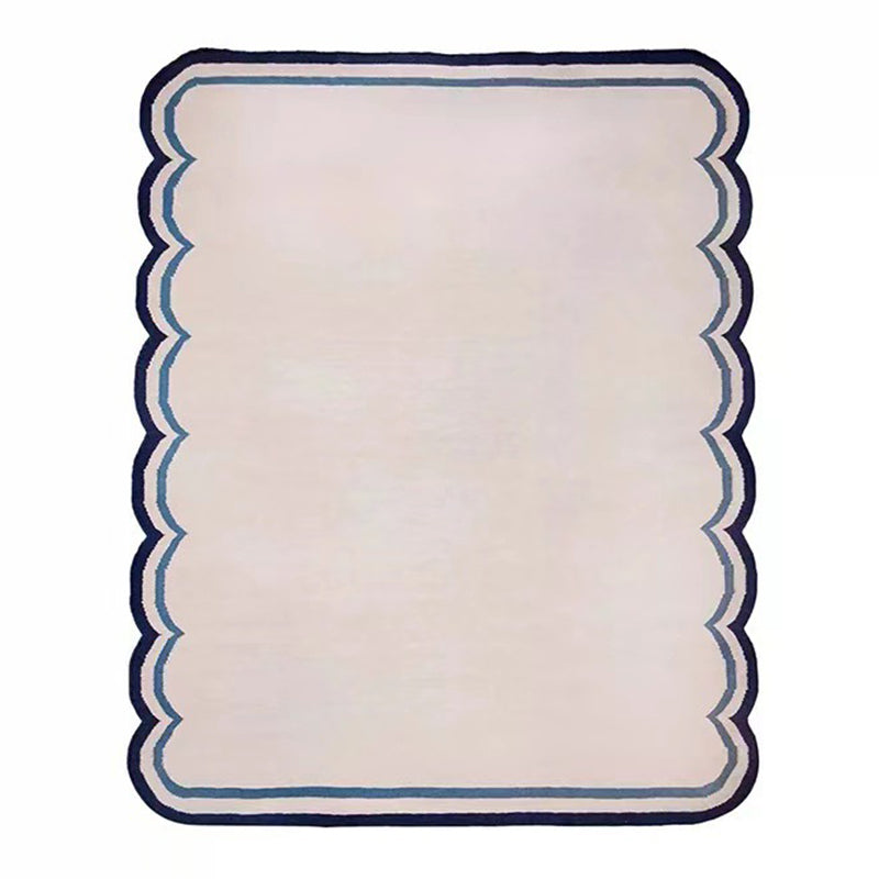 Pink Casual Carpet Polyester Wave Carpet Stain Resistant Carpet for Living Room