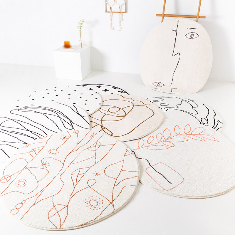 Alfombra blanca moderna mezcla abstractación alfombra cubierta de respaldo sin deslizamiento para el salón para el salón